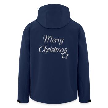 Merry Christmas Weihnachtsmotiv silber Schrift - Recycelte Männer Softshell-Jacke von Stanley/Stella - Navy - Hinten - AI Model Male 185 light (185cm)