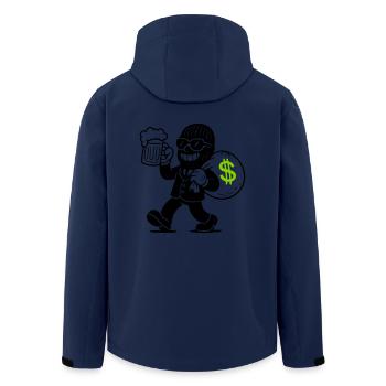 Banques braqueurs, gangsters argent - Veste softshell homme en polyester recyclé Stanley/Stella - marine - Dos - AI Model Male 185 light (185cm)