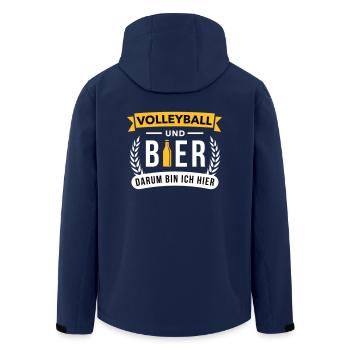 Volleyball & Bier darum bin ich hier - Recycelte Männer Softshell-Jacke von Stanley/Stella - Navy - Hinten - AI Model Male 185 light (185cm)