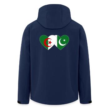 Algeria Pakistan Flag Heart - Men’s Recycled Softshell Jacket by Stanley/Stella - navy - Back - AI Model Male 185 light (185cm)