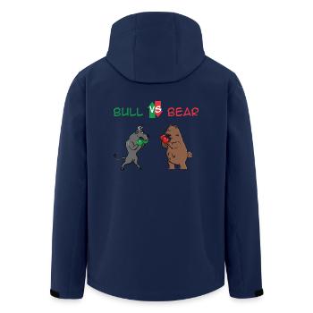 Bulle vs. Bär,Börse, Aktien,Geschenkidee - Recycelte Männer Softshell-Jacke von Stanley/Stella - Navy - Hinten - AI Model Male 185 light (185cm)