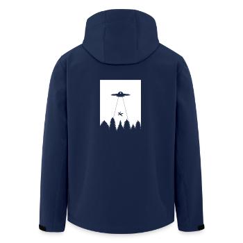 Cadeau de chemise soucoupe volante Ufo Alien - Veste softshell homme en polyester recyclé Stanley/Stella - marine - Dos - AI Model Male 185 light (185cm)