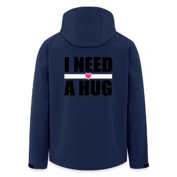 Hug Festival Fun saying - Men’s Recycled Softshell Jacket by Stanley/Stella - navy - Back - AI Model Male 185 light (185cm)
