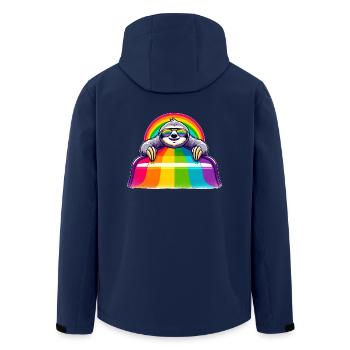 LGBTQ Pride Faultier Regenbogen Spielplatz - Recycelte Männer Softshell-Jacke von Stanley/Stella - Navy - Hinten - AI Model Male 185 light (185cm)