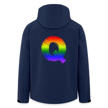 Rainbow Q - Men’s Recycled Softshell Jacket by Stanley/Stella - navy - Back - AI Model Male 185 light (185cm)