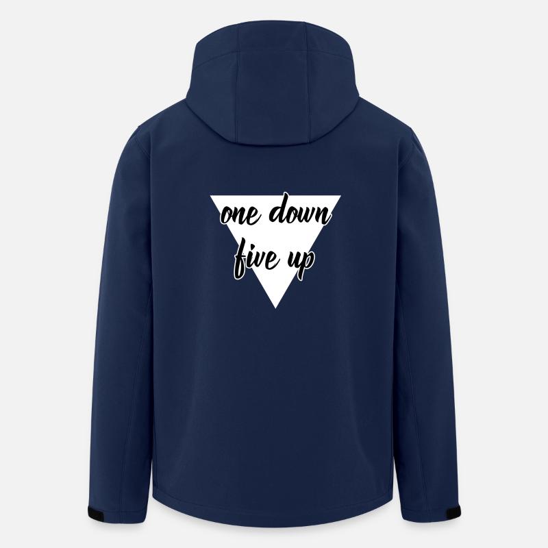 One Down Five Up design white - Men’s Recycled Softshell Jacket by Stanley/Stella - navy