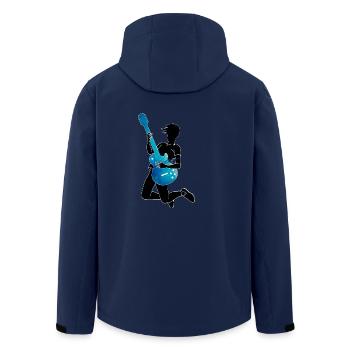 Musician Blue Black Guitar - Men’s Recycled Softshell Jacket by Stanley/Stella - navy - Back - AI Model Male 185 light (185cm)