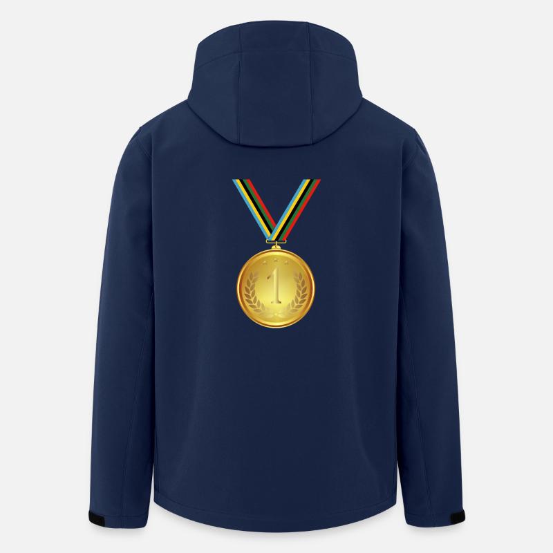 Goldmedaille, Medaille , Sieger Gewinner - Recycelte Männer Softshell-Jacke von Stanley/Stella - Navy
