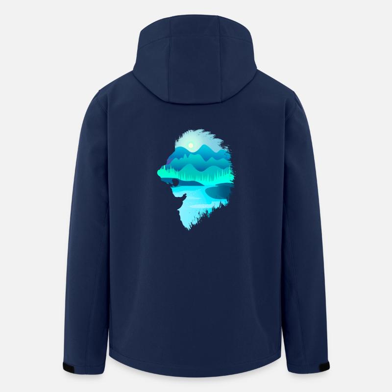 Lion dans la soirée juste avant la chasse - Veste softshell homme en polyester recyclé Stanley/Stella - marine