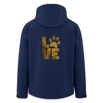 dogs love - Men’s Recycled Softshell Jacket by Stanley/Stella - navy - Back - AI Model Male 185 light (185cm)