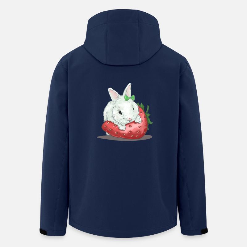 Süßer Hase auf Erdbeere - Recycelte Männer Softshell-Jacke von Stanley/Stella - Navy