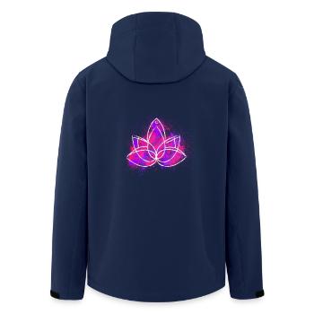 Lotus flower Purple red powder - Men’s Recycled Softshell Jacket by Stanley/Stella - navy - Back - AI Model Male 185 light (185cm)