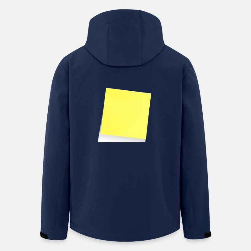 note jaune , adhésif , sticky note - Veste softshell homme en polyester recyclé Stanley/Stella - marine