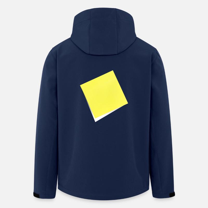 note jaune , adhésif , sticky note - Veste softshell homme en polyester recyclé Stanley/Stella - marine