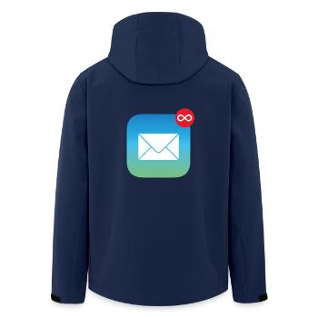 Mail Infinite Work | Always enough to do - Men’s Recycled Softshell Jacket by Stanley/Stella - navy - Back - AI Model Male 185 light (185cm)