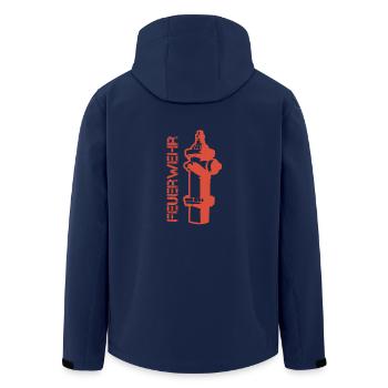 fire brigade - Men’s Recycled Softshell Jacket by Stanley/Stella - navy - Back - AI Model Male 185 light (185cm)