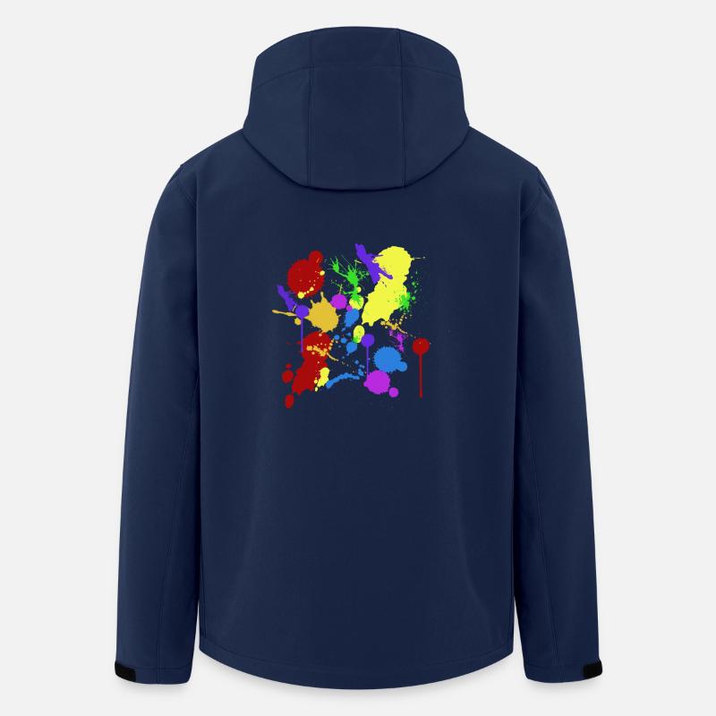 Farbflecken - Recycelte Männer Softshell-Jacke von Stanley/Stella - Navy