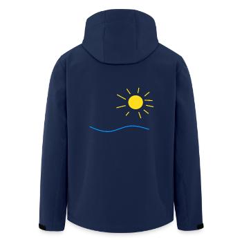 Sonne und Meer - Recycelte Männer Softshell-Jacke von Stanley/Stella - Navy - Hinten - AI Model Male 185 light (185cm)