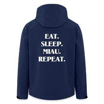 Eat. Sleep. Miau. - Recycelte Männer Softshell-Jacke von Stanley/Stella - Navy - Hinten - AI Model Male 185 light (185cm)
