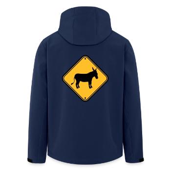 hinweis gefahr schild warnung achtung vorsicht ese - Recycelte Männer Softshell-Jacke von Stanley/Stella - Navy - Hinten - AI Model Male 185 light (185cm)
