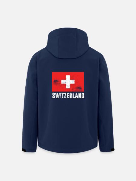 Schweiz Flagge schweizer Flagge vintage retro - Recycelte Männer Softshell-Jacke von Stanley/Stella - Navy