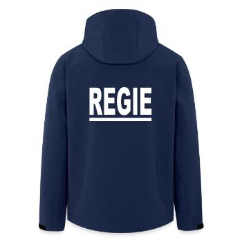 Director knows - Men’s Recycled Softshell Jacket by Stanley/Stella - navy - Back - AI Model Male 185 light (185cm)