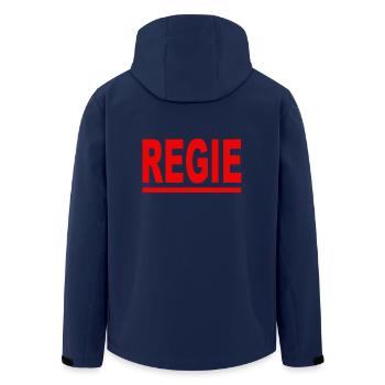 Regie rot - Recycelte Männer Softshell-Jacke von Stanley/Stella - Navy - Hinten - AI Model Male 185 light (185cm)