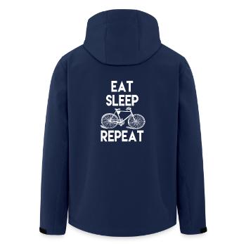 Eat sleep Repeat Fahrrad Sprueche Bike Spruch - Recycelte Männer Softshell-Jacke von Stanley/Stella - Navy - Hinten - AI Model Male 185 light (185cm)