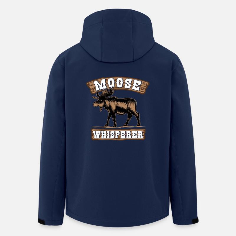 Moose Whisperer - Scandinavia Wilderness Nature - Men’s Recycled Softshell Jacket by Stanley/Stella - navy