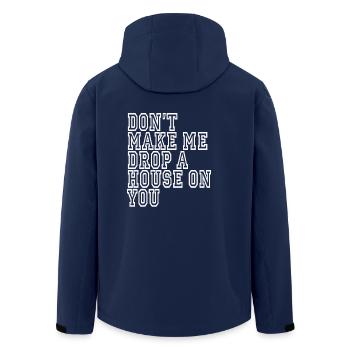 funny sarcastic sayings saying sarcasm - Men’s Recycled Softshell Jacket by Stanley/Stella - navy - Back - AI Model Male 185 light (185cm)