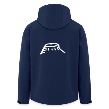 Mountain. (White) - Men’s Recycled Softshell Jacket by Stanley/Stella - navy - Back - AI Model Male 185 light (185cm)
