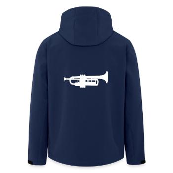Trompete Weiß - Recycelte Männer Softshell-Jacke von Stanley/Stella - Navy - Hinten - AI Model Male 185 light (185cm)