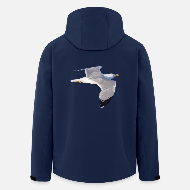 Möwe - Recycelte Männer Softshell-Jacke von Stanley/Stella - Navy