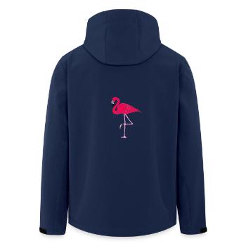 Pink flamingo - Men’s Recycled Softshell Jacket by Stanley/Stella - navy - Back - AI Model Male 185 light (185cm)
