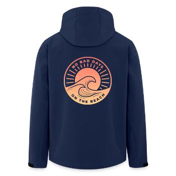 No bad days on the beach peach - Men’s Recycled Softshell Jacket by Stanley/Stella - navy - Back - AI Model Male 185 light (185cm)