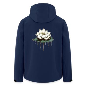Lotusblüte - Recycelte Männer Softshell-Jacke von Stanley/Stella - Navy - Hinten - AI Model Male 185 light (185cm)