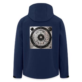 Galaxy's Edge - Interstellar Dartboard - Men’s Recycled Softshell Jacket by Stanley/Stella - navy - Back - AI Model Male 185 light (185cm)