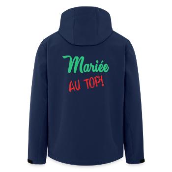 Bachelorette party. WEDDING. TEAM. TEAM BRIDE. BRIDE-TO-BE - Men’s Recycled Softshell Jacket by Stanley/Stella - navy - Back - AI Model Male 185 light (185cm)