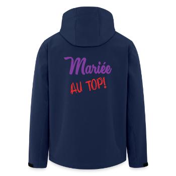 Bachelorette party. WEDDING. TEAM. TEAM BRIDE. BRIDE-TO-BE - Men’s Recycled Softshell Jacket by Stanley/Stella - navy - Back - AI Model Male 185 light (185cm)