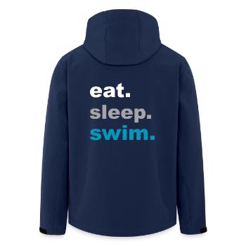 Manger, dormir, nager! - Cadeau - Veste softshell homme en polyester recyclé Stanley/Stella - marine - Dos - AI Model Male 185 light (185cm)