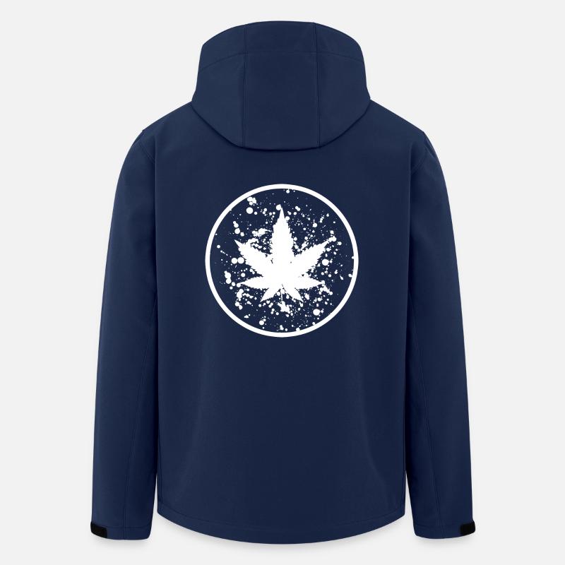Cannabisblatt Farbklecks im Kreis - Recycelte Männer Softshell-Jacke von Stanley/Stella - Navy