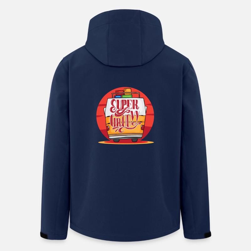 Retro Vintage Tshirt Super Groovy - Men’s Recycled Softshell Jacket by Stanley/Stella - navy