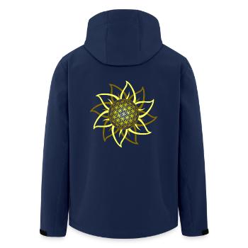fleur de vie - Veste softshell homme en polyester recyclé Stanley/Stella - marine - Dos - AI Model Male 185 light (185cm)