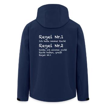 Ich habe immer Recht - Recycelte Männer Softshell-Jacke von Stanley/Stella - Navy - Hinten - AI Model Male 185 light (185cm)