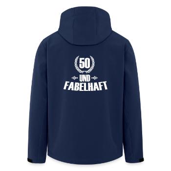 50 Geburtstag - Recycelte Männer Softshell-Jacke von Stanley/Stella - Navy - Hinten - AI Model Male 185 light (185cm)