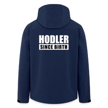 Crypro Hodler depuis la naissance - Crypto Monnaie Bitcoin - Veste softshell homme en polyester recyclé Stanley/Stella - marine - Dos - AI Model Male 185 light (185cm)