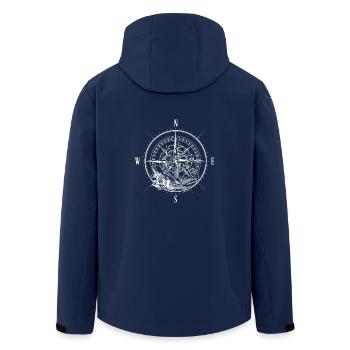 Cardinal directions boussole sailor voilier - Veste softshell homme en polyester recyclé Stanley/Stella - marine - Dos - AI Model Male 185 light (185cm)