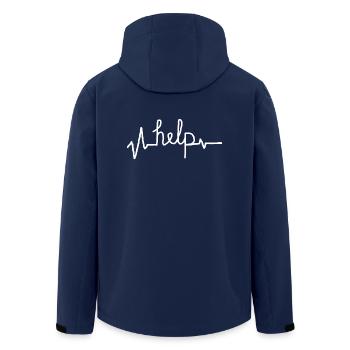 help -hilfe - Recycelte Männer Softshell-Jacke von Stanley/Stella - Navy - Hinten - AI Model Male 185 light (185cm)