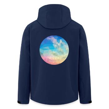 abstract - Men’s Recycled Softshell Jacket by Stanley/Stella - navy - Back - AI Model Male 185 light (185cm)