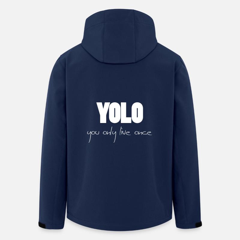 YOLO - blanc -1 - Veste softshell homme en polyester recyclé Stanley/Stella - marine